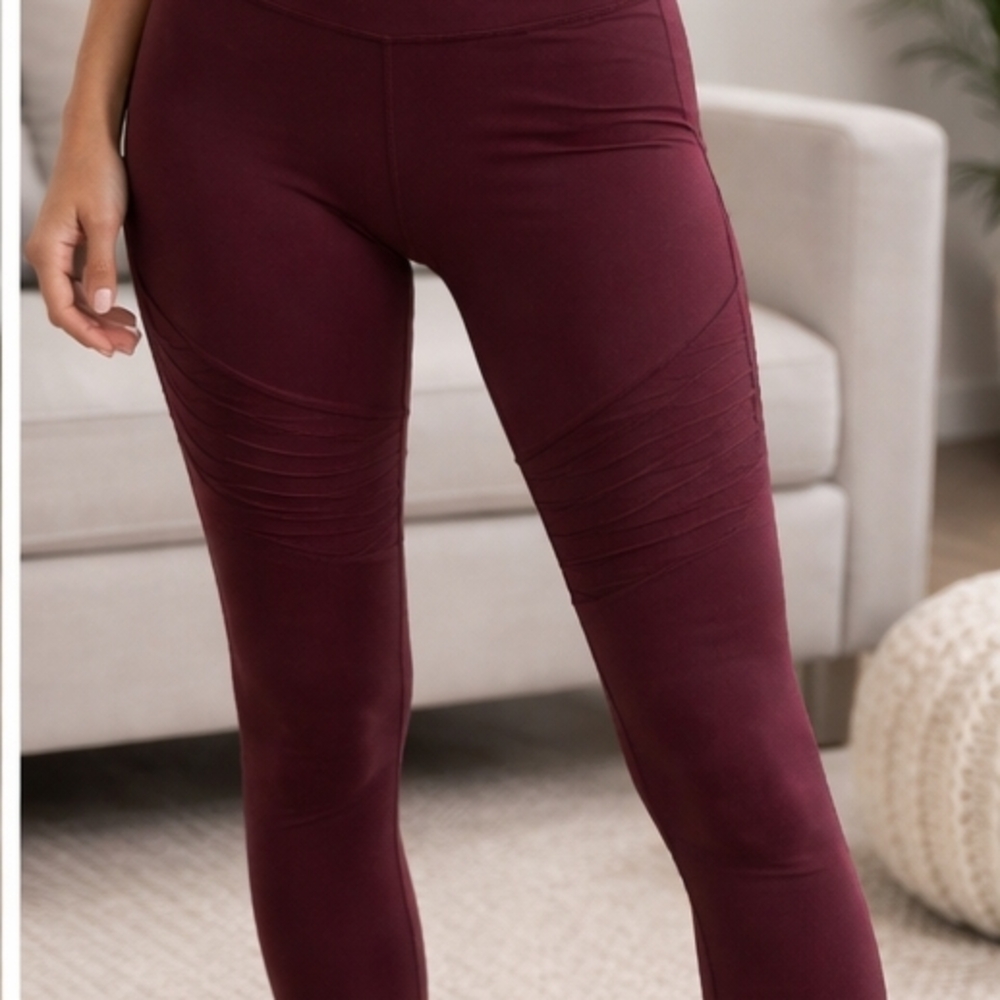 Athleta Maroon High-Rise Leggings